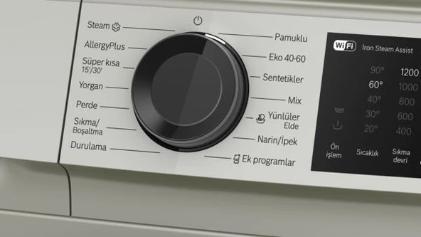 BOSCH WGK242ZXTR 9 KG 1200 DEVİR ÇAMAŞIR MAKİNESİ GÜMÜŞ - 7