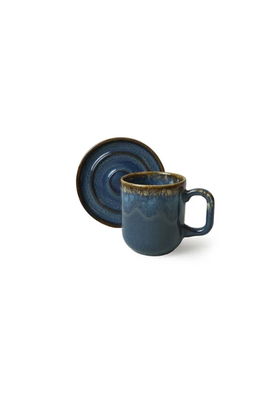 Keramika Shizen Mavi / Krem Formart Kahve Takımı 8 Parça 4 Kişilik Q39-Q44 - 4