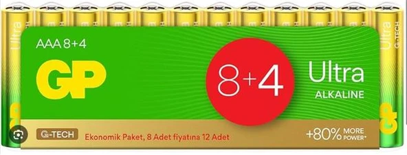 GP G-Tech LR03 AAA Boy Ultra Alkalin İnce Kalem Pil 12'li Paket GP24AU-VS12 - 2