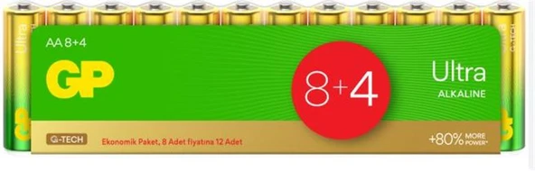 GP G-Tech LR6 AA Boy Ultra Alkalin Kalem Pil 12'li Paket GP15AU-VS12 - 2