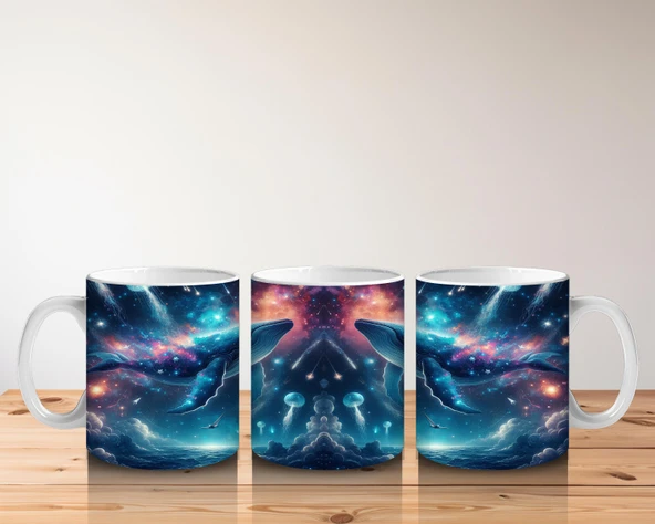 Çocuklara Sütü Sevdiren Galaktik Balina Dansı Kupa Bardak - 5