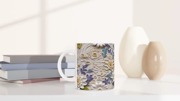 Pastel Renkli Çiçek Düşleri Kupa Bardak - Resim 6