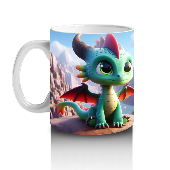 Çocuklara Sütü Sevdiren Ateş Tepesi Bebek Ejderha Kupa Bardak - 2