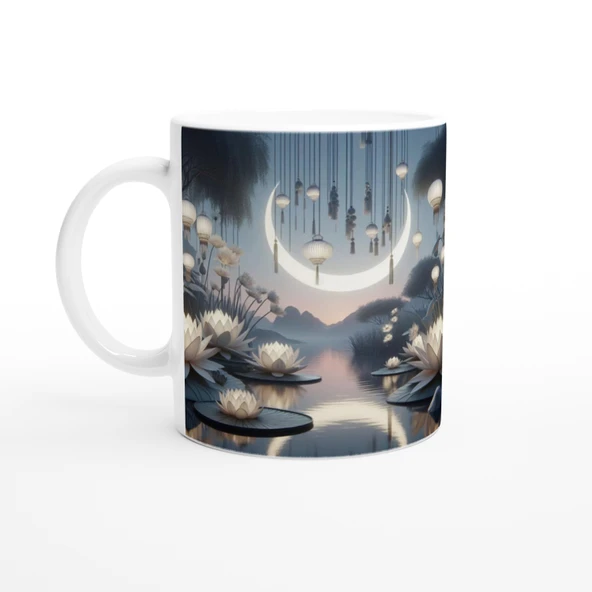 Yengeç Burcu Baskılı Kahve Kupası - Ay ışığında Zodyak Bahçesi Vs2 ürün görseli 1