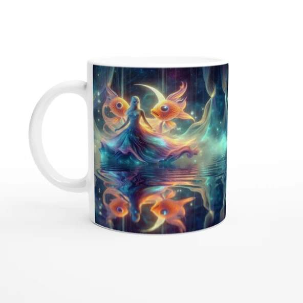 Balık Burcu Baskılı Kahve Kupası - Zodyak Maskeli Balo Vs4 ürün görseli 1