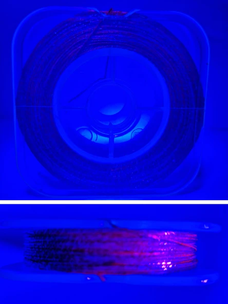 Eagenset Hazır Çapari Kombini Boru Sim Ultraviyole Uv Neon Kırmızı Makarada - Resim 4