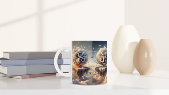 İkizler Burcu Baskılı Kahve Kupası - Elementsel Doğa Krallığı Temalı Vs4 - 6