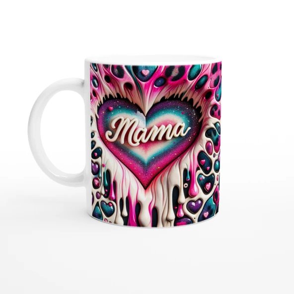 Mama Yazılı Neon Kalpli Anneler Günü Kupa Bardak ürün görseli 1