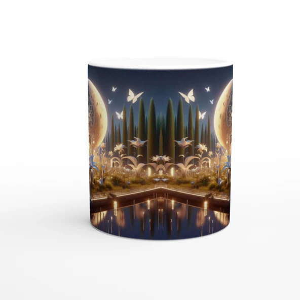 Başak Burcu Baskılı Kahve Kupası - Ay ışığında Zodyak Bahçesi Vs2 - Resim 2