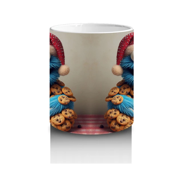 Çocuklara Sütü Sevdiren Kurabiye Canavarı ve Baston Şeker Desenli Kupa Bardak - 3