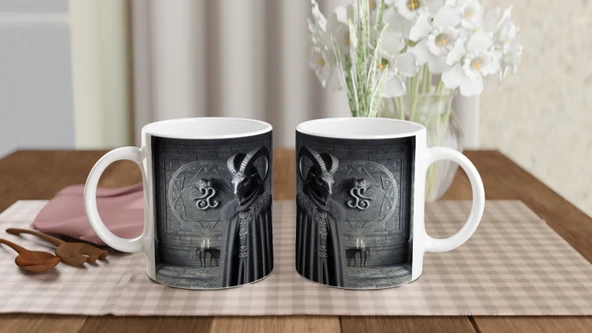 Oğlak Burcu Baskılı Kahve Kupası - Zodyak Maskeli Balo Vs4 - Resim 5