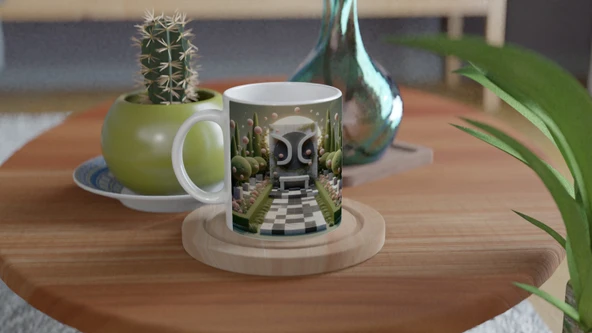 Başak Burcu Baskılı Kahve Kupası - Elementsel Doğa Krallığı Temalı Vs4 - Resim 4