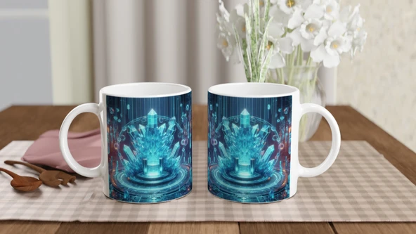 Kova Burcu Baskılı Kahve Kupası - Büyülü Kristal Mağarası Temalı Vs1 - Resim 5