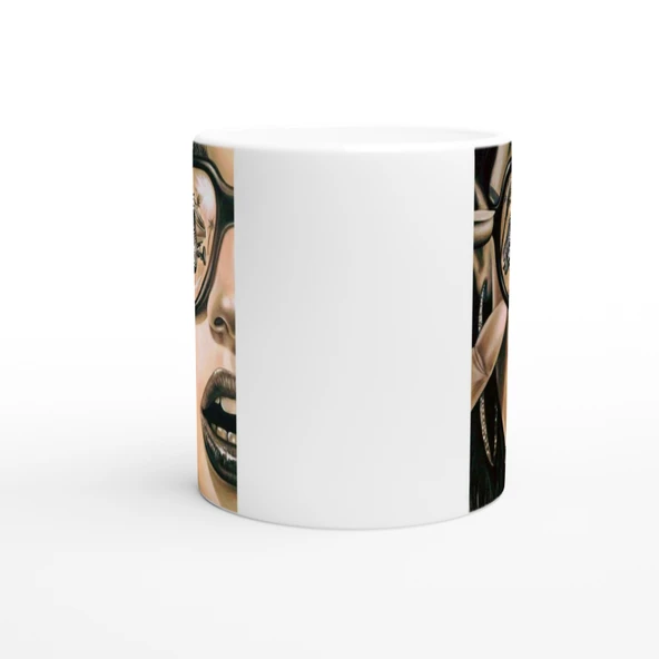 Retro Gözlükte Yansıyan Lowrider Araba Kupa Bardak - Resim 3