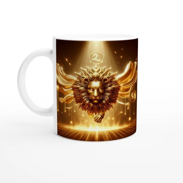 Aslan Burcu Baskılı Kahve Kupası - Zodyak Maskeli Balo Vs4