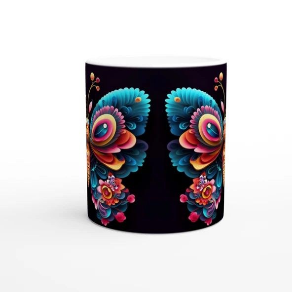 Renk Patlaması Kelebek Kupa Bardak - Resim 2