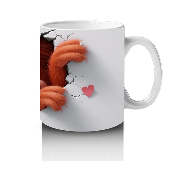 Çocuklara Sütü Sevdiren Kalp Çatlağından Bakan Şirin Maymun Kupa Bardak - 4