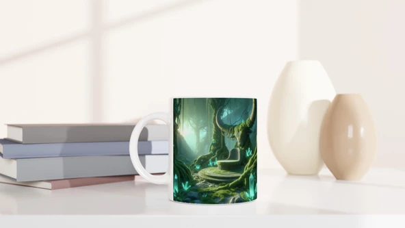 Boğa Burcu Baskılı Kahve Kupası - Elementsel Doğa Krallığı Temalı Vs4 - Resim 6