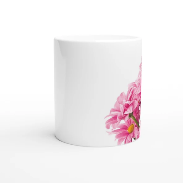 Pembe Papatya Demeti Desenli Kupa Bardak - Resim 2