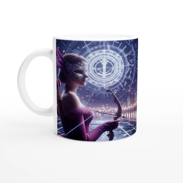 Yay Burcu Baskılı Kahve Kupası - Zodyak Maskeli Balo Vs4 ürün görseli 1