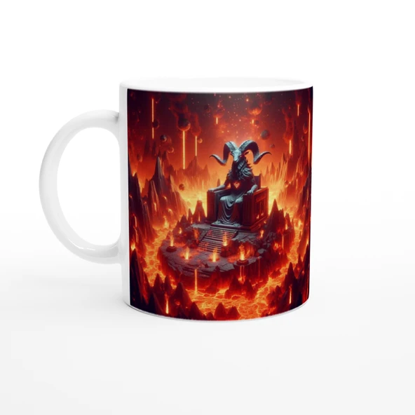 Koç Burcu Baskılı Kahve Kupası - Elementsel Doğa Krallığı Temalı Vs4 ürün görseli 1