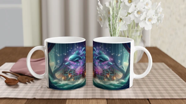 Balık Burcu Baskılı Kahve Kupası - Zodyak Kütüpanesi Vs3 - 5