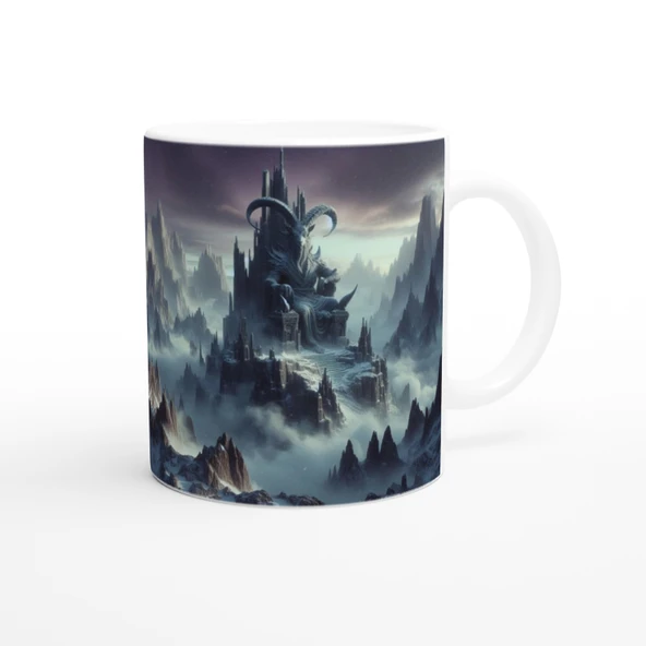 Oğlak Burcu Baskılı Kahve Kupası - Elementsel Doğa Krallığı Temalı Vs4 - Resim 3