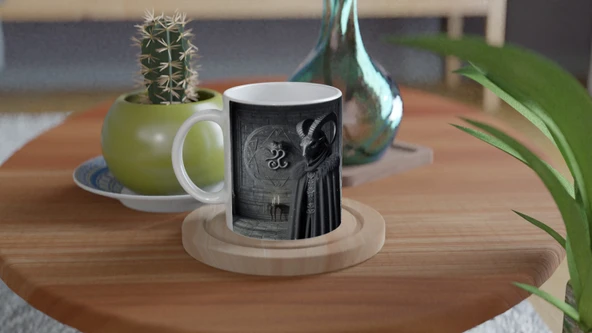 Oğlak Burcu Baskılı Kahve Kupası - Zodyak Maskeli Balo Vs4 - Resim 4