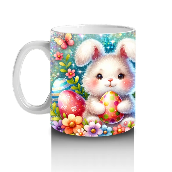 Çocuklara Sütü Sevdiren Bahar Tavşanı Kupa Bardak - Resim 2