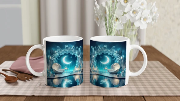 Yengeç Burcu Baskılı Kahve Kupası - Büyülü Kristal Mağarası Temalı Vs1 - Resim 5