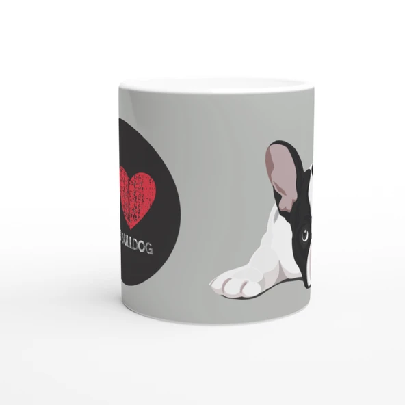 French Bulldog Aşkı Temalı Baskılı Kupa Bardak - Resim 2