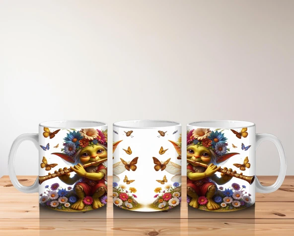 Çocuklara Sütü Sevdiren Kelebekli Çiçek Perisi Kupa Bardak - 5