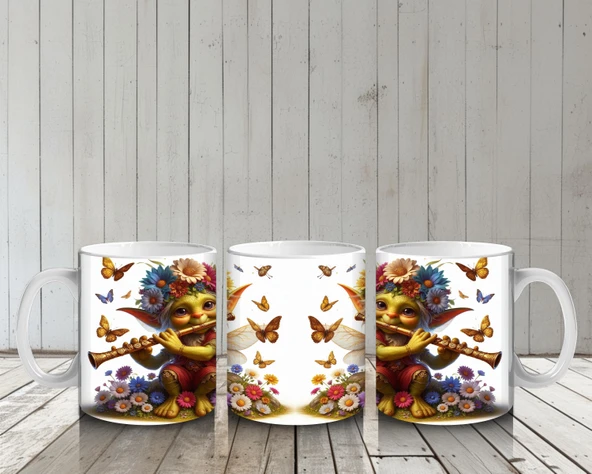 Çocuklara Sütü Sevdiren Kelebekli Çiçek Perisi Kupa Bardak - 6