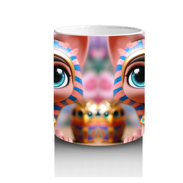 Çocuklara Sütü Sevdiren Mısır Prenses Kedisi Kupa Bardak - 3