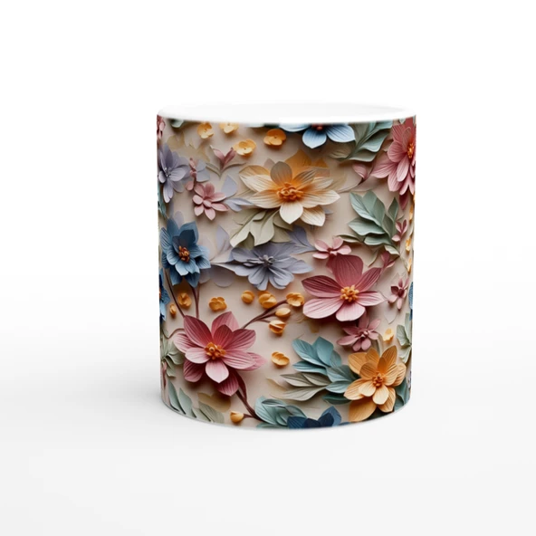 Pastel Bahar Rüyası Çiçekli Kupa Bardak - Resim 2