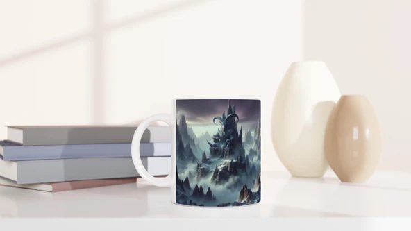 Oğlak Burcu Baskılı Kahve Kupası - Elementsel Doğa Krallığı Temalı Vs4 - Resim 6