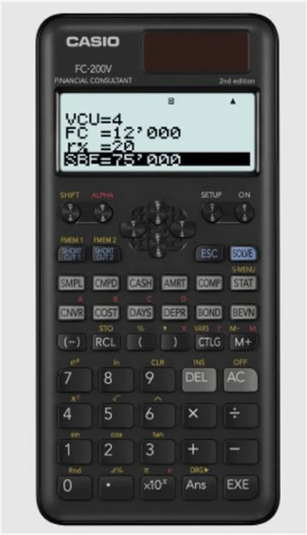 Casio FC-200V Finansal Hesap Makinesi ürün görseli 1