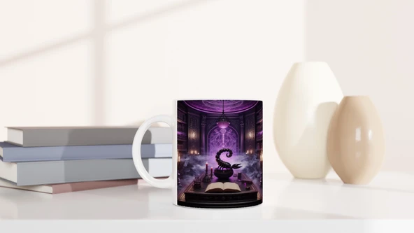 Akrep Burcu Baskılı Kahve Kupası - Zodyak Kütüpanesi Vs3 - 6