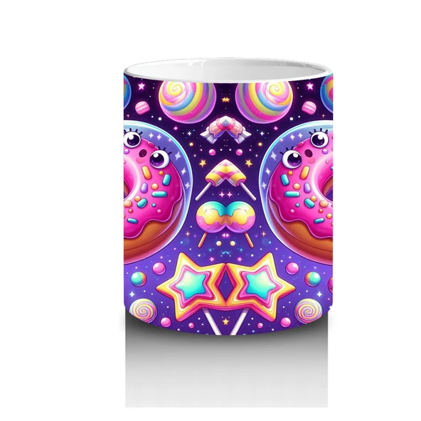 Çocuklara Sütü Sevdiren Kozmik Donut Gezegenleri Kupa Bardak - Resim 3