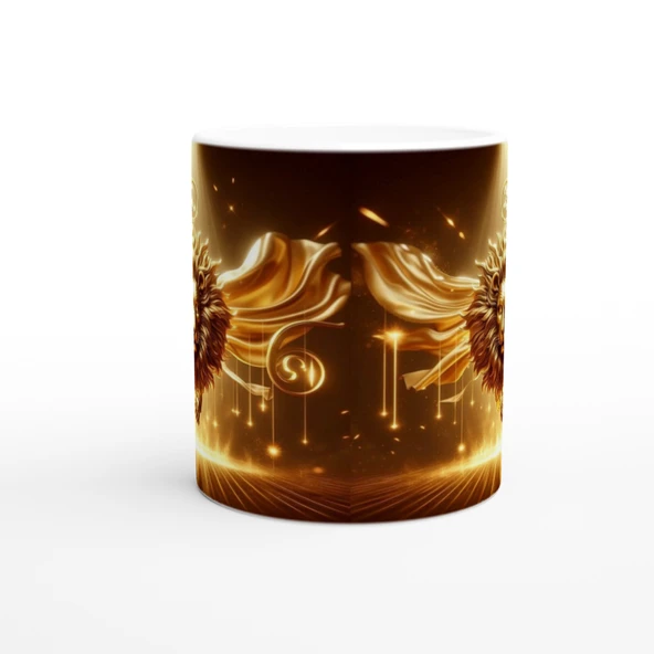 Aslan Burcu Baskılı Kahve Kupası - Zodyak Maskeli Balo Vs4 - 2