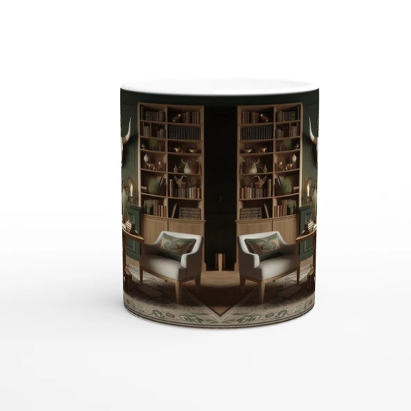 Boğa Burcu Baskılı Kahve Kupası - Zodyak Kütüpanesi Vs3 - Resim 2