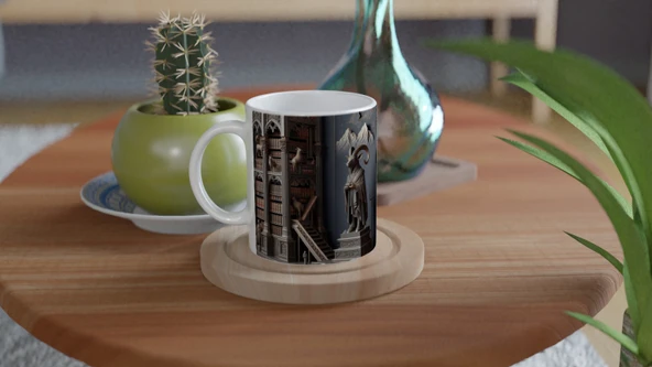 Oğlak Burcu Baskılı Kahve Kupası - Zodyak Kütüpanesi Vs3 - Resim 4