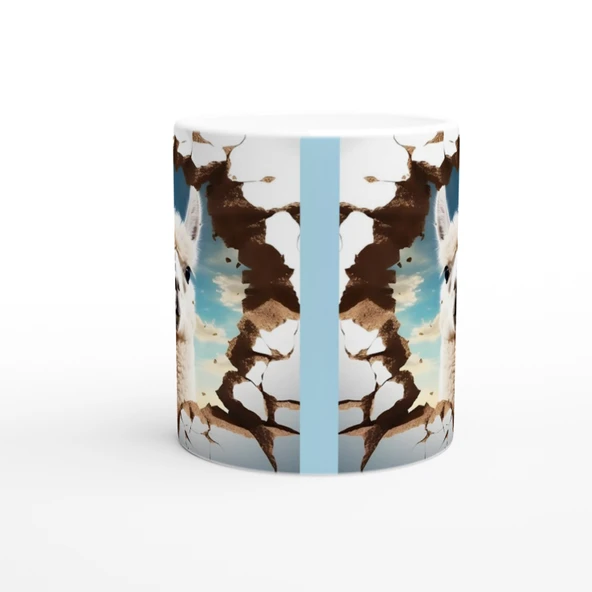 Gökyüzü Temalı Lama Baskılı Kupa Bardak - 2