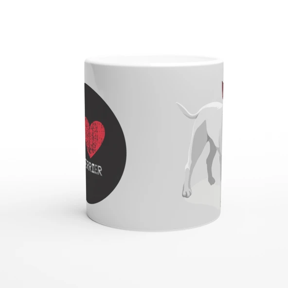 I Love Bull Terrier Temalı Baskılı Kupa Bardak - 3