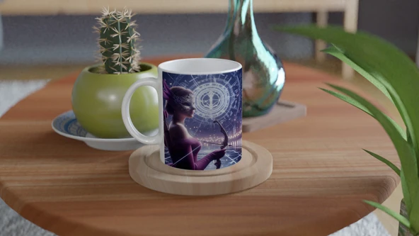 Yay Burcu Baskılı Kahve Kupası - Zodyak Maskeli Balo Vs4 - Resim 4