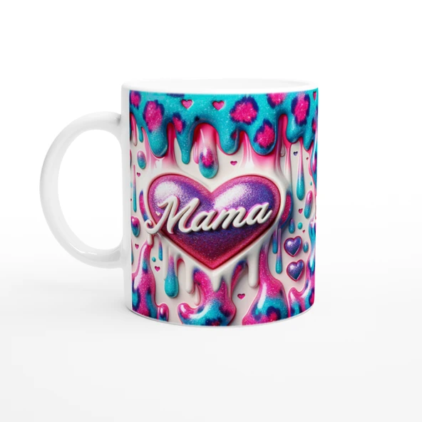 Mama Yazılı Parıltılı Renk Patlaması Anneler Günü Kupa Bardak ürün görseli 1