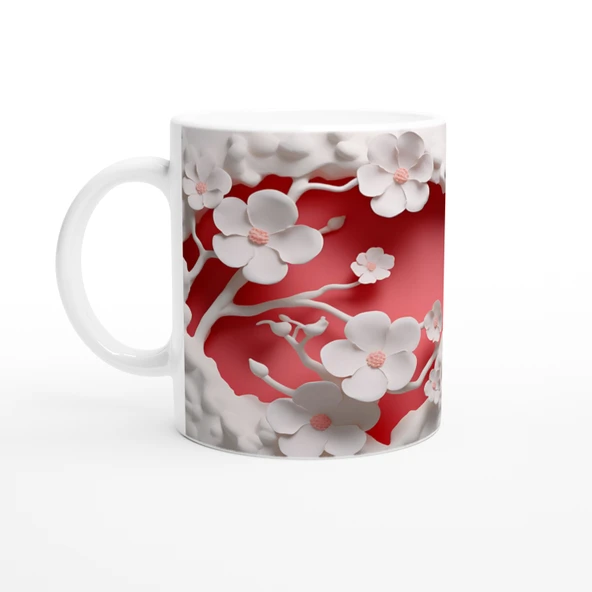 Mercan Çiçekleri ve Dalgalar Su Altı Temalı Kupa Bardak