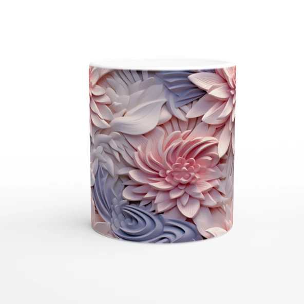 Pembe Düşler Çiçek Desenli Kupa Bardak - Resim 2