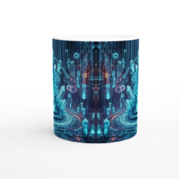 Kova Burcu Baskılı Kahve Kupası - Büyülü Kristal Mağarası Temalı Vs1 - Resim 2