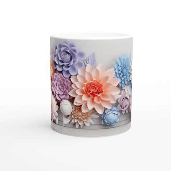 Pastel Çiçek Duvarı Kupa Bardak - Resim 2